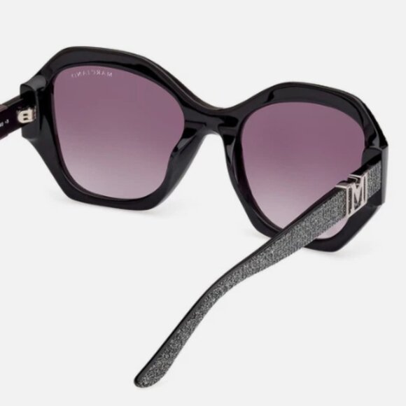 *NWOT* Marciano Sunglasses, Butterfly Frame, Black Sparkle, Purple Gradient Len - Picture 5 of 6